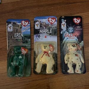 1999 McDonald’s The Bear Ty Beanie Baby Collection, unopened set of 3